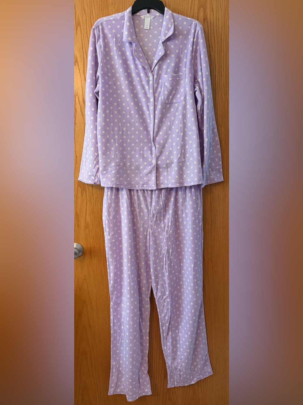 NEW Adonna fleece pajama pants set, pockets, SOFT, button front, pajamas